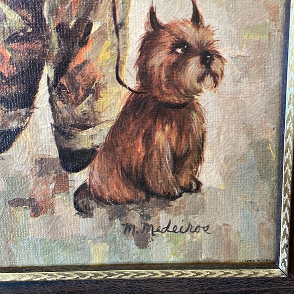 Vintage Prints by M. Medeiros Portrait “Jacky Boy” & “Not Guilty” Framed - Picture 4 of 7